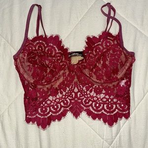For Love and Lemons Skivvies Lace Crop Top
